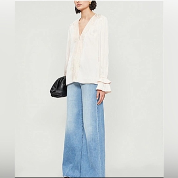 PAIGE || Lyrica Lace Appliqué Satin Top. Sz. S - Picture 3 of 16